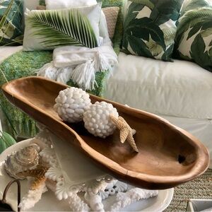 Gorgeous HAND CARVED Huge Wood Display Bowl